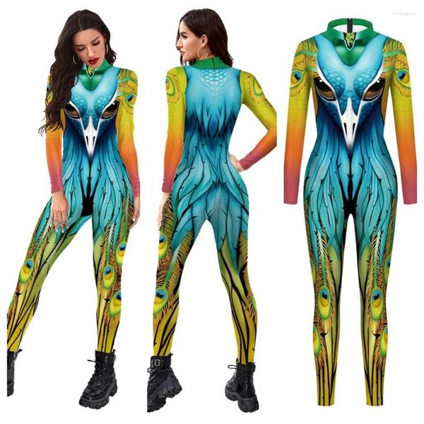 

women's jumpsuits women men animals 3d printed jumpsuit adults halloween cosplay costume for dancing party dress up, Black;white