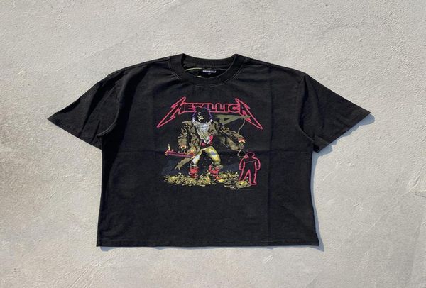 

23ss washed high street casual tee loose print tshirt men women fashion2813280, Black;brown