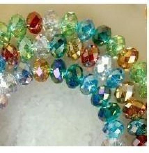 

700pc multicolor rovski crystal beads 6x8mm0123456789544904