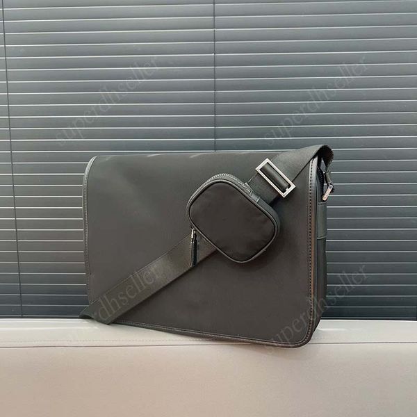 

two-in-one nylon flap messenger bag black superb craftsmanship shoulder bags solid bag envelop interior zipper pocket crossbody business bag