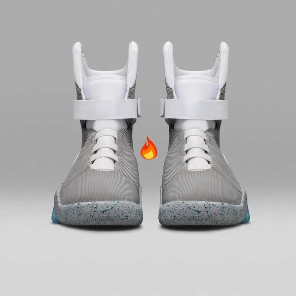 

back to the future air mag sneakers marty mcfly's led shoes glow in dark gray mcflys sneakers us7-13, Black