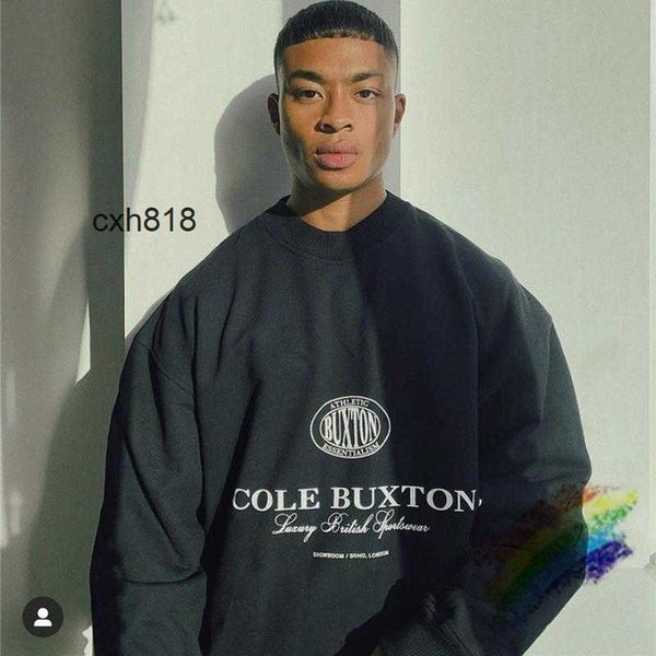 

men's hoodies sweatshirts 2021fw cole buxton men women 1 letter slogan cb crewneck round neck hoodie, Black