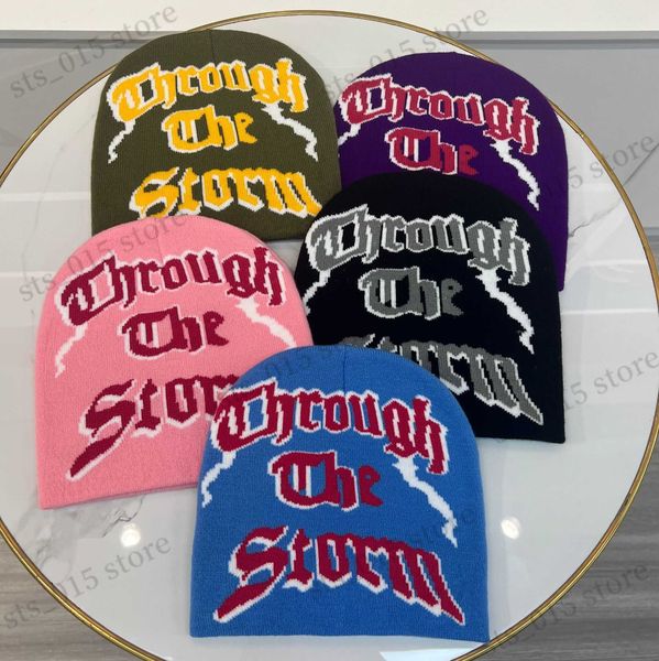 

beanie/skull caps embroidery knitted winter hats graphic jacquard beanie, Blue;gray
