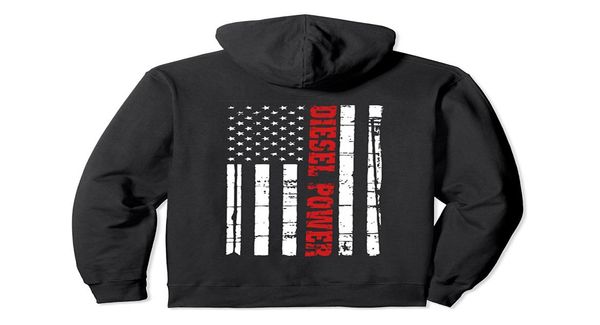 

diesel power flag hoodie s5xl blackgreynavyroyal bluedark heather truck turbo brothers mechanic9807773, Black