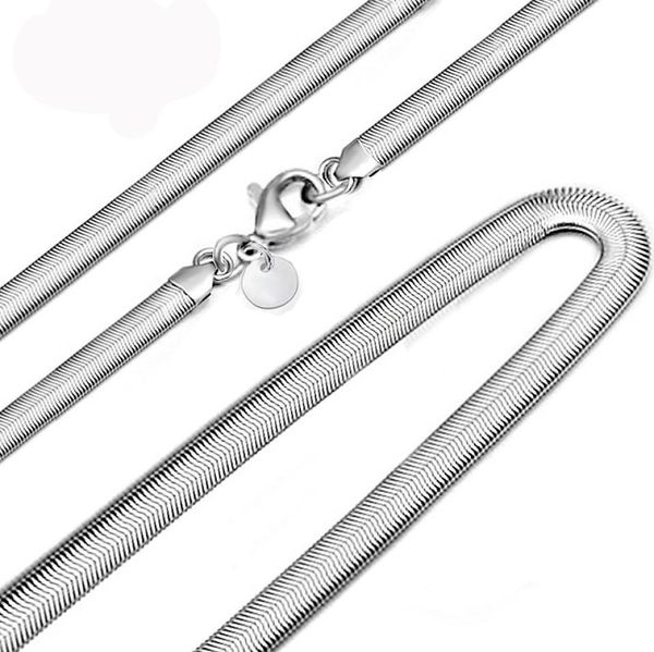 

omhxzj whole personality chains fashion party gift silver 6mm flat snake chain 925 sterling silvers chain necklace nc161716756