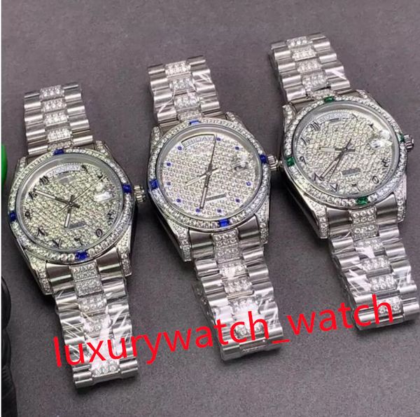 

luxury watch men woman designer classic fashion automatic watch inlaid with colored diamond size 40mm sapphire glass a ladies' favorite, Slivery;brown