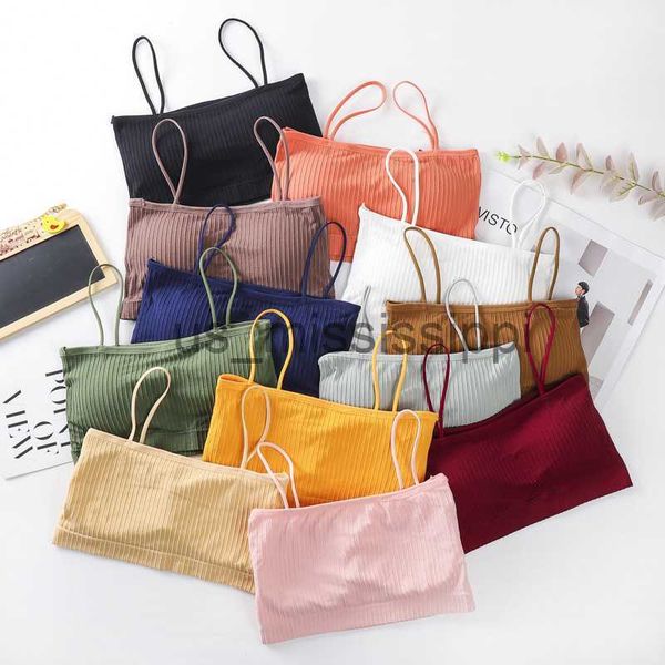 

other health beauty items women's stripe tube crop cotton sling bra underwear no steel ring soft bustier bandeau girls lingerie camisol