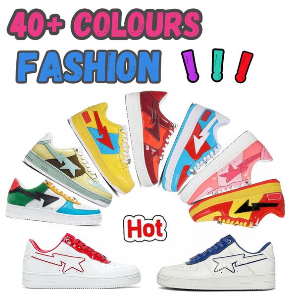

2023 designer shoes men women bap outdoor trainers leather shark sax yellow pink jogging walking star shoe designer sneakers 36-45 colourful, Black