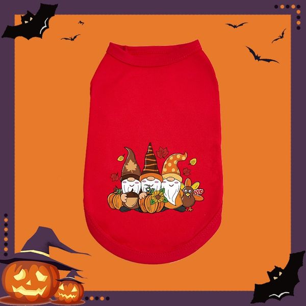 

pet halloween clothing cat small and medium dog cute print tank top