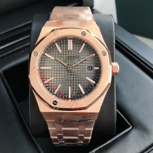 

designer mens watch automatic machinery 904l stainless steel strap classic folding buckle 41mm waterproof sapphire octagonal dial with eight, Slivery;brown