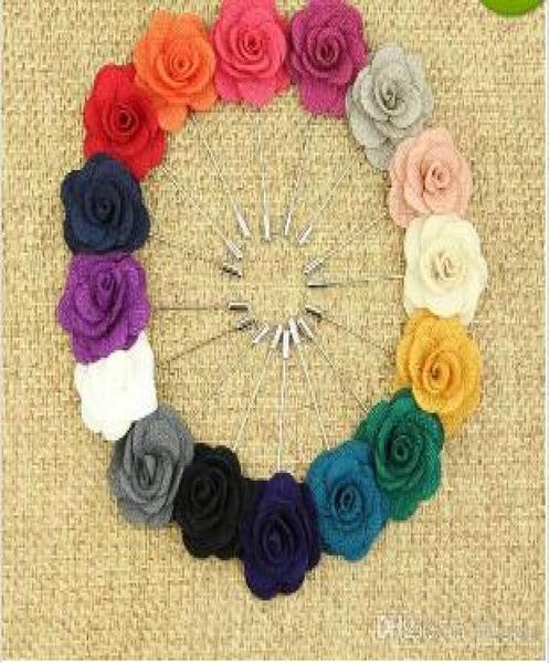 

lapel flower camellia handmake boutonniere brooch pin men039s accessories 16 colors button stick flower brooches for wedding pa5068275, Gray