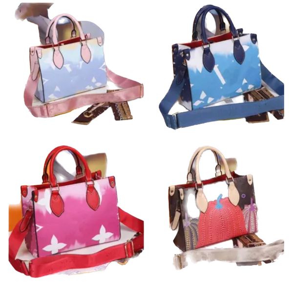 

designer onthego handbag bag tote wallet shoulder bag women yayoi kusama crossbody purse spring in the city shopping bag sunrise pastel tote