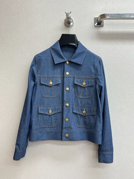 

2023 luxury autumn winter clothes for women jacket designer vintage fashion denim jaqueta feminina o-neck short cel jackets, Black;brown
