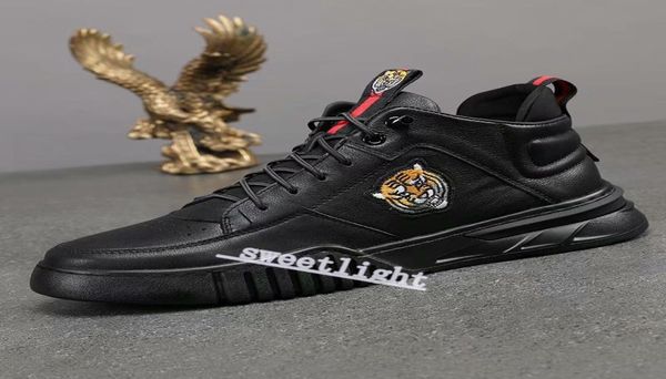 

2021 men women sneaker snake chaussures leather sneakers ace bee embroidery stripes casual shoes walking sports traine3135186, Black