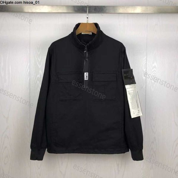 

men toney the air hooded stone jacket windbreaker zipper hoodies patchwork jackets running sports hoody jogger casual island coat 610-1# m-2, Black