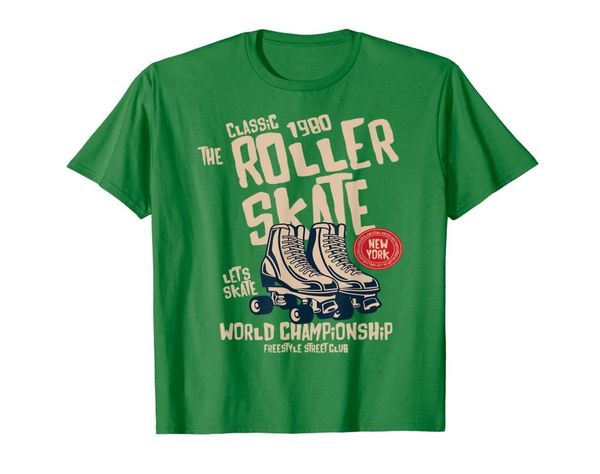 

the classic roller skate 1980 lets skate new york tshirt012526426, White;black