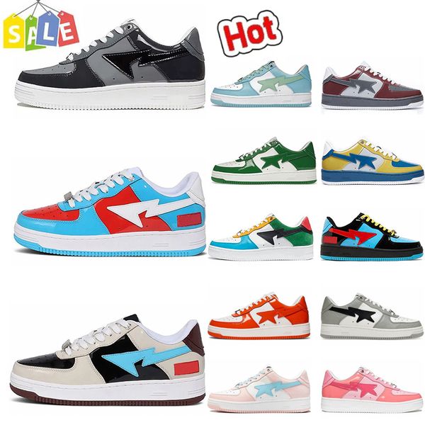 

2023 designer shoes men women bap outdoor trainers leather shark sax pink yellow black white jogging walking star shoe designer sneakers 36-