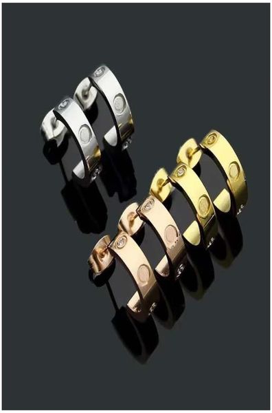 

titanium stainless steel love earrings eardrop gold silver rose gold for women jewelry with zipper box8458983