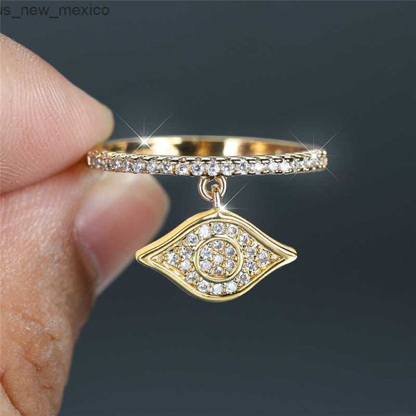 

band rings vintage gold silver color engagement ring hip hop large eye pendant ring female luxury white rings for women jewelry r230831