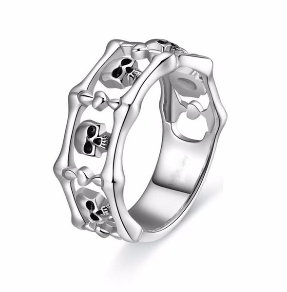 

halloween gift silver retro gothic punk rings 316l stainless steel fashion men039s women039s skull rings size 5132056054