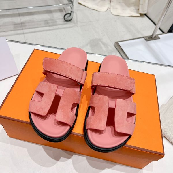 

couple flat sandals designer women comfortable slippers luxury sandals beach sandals men and women genuine leather slippers beach casual sho, Black