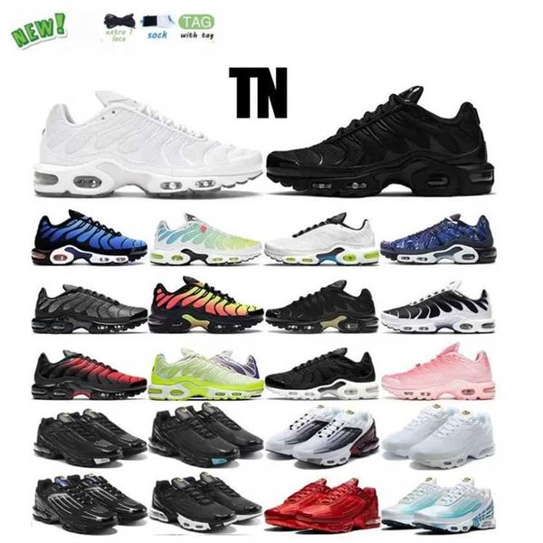 

wholesale tn plus 3 running shoes tn mens women triple white black laser blue volt glow oreo womens breathable sneakers trainers eur 36-46