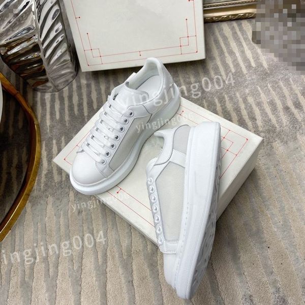 

2023 luxury designer men's and women's fashion casual shoes leather lacing platform sports shoes white blue men's women', Black