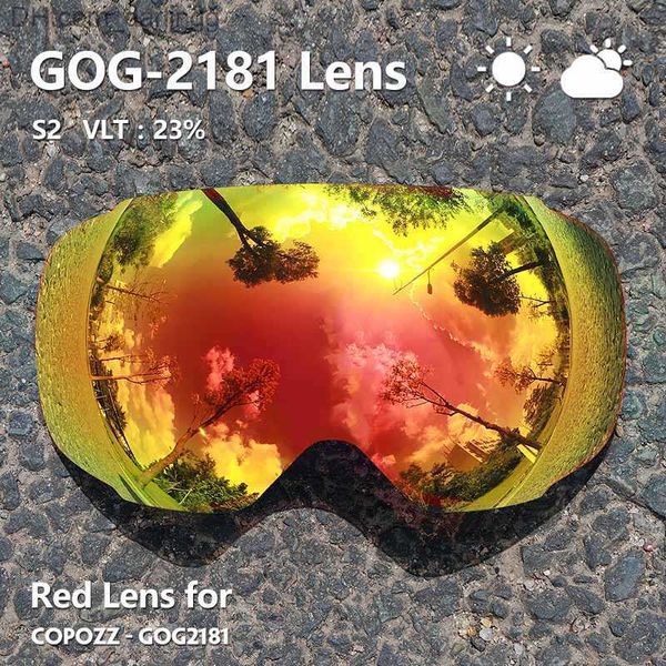 

ski goggles copozz 2181 magnetic replacement lens for ski goggles anti-fog uv400 spherical ski glasses snowboard goggles(only lens) q230831