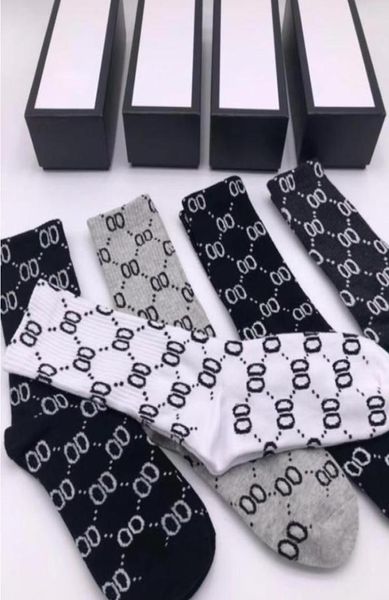 

2023 designer men women socks five brands luxe sports winter mesh letter printed sock cotton with box7223392, Black