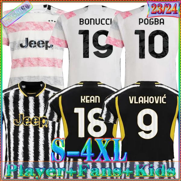 

fans player version soccer jerseys di maria 23 24 juventus home vlahovic pogba 10 bremer 3 chiesa mckennie locatelli shirts 2023 2024 kostic, Black;yellow