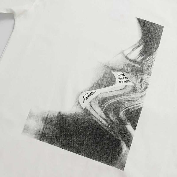 

designer t shirt trendy brand summer new ink painting print casual versatile men and women loose fitting short sleeved t-shirt, White;black