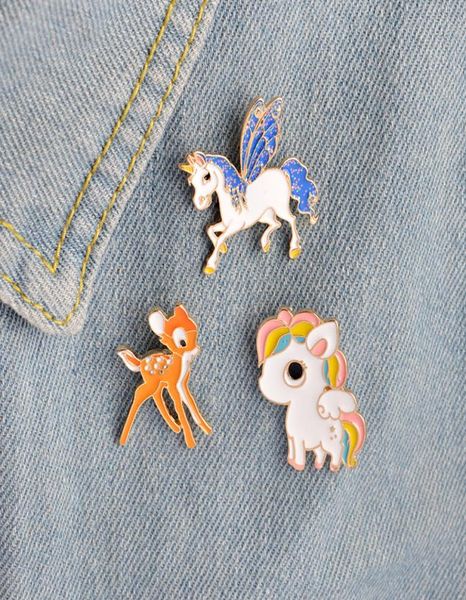 

personality special brooch pegasus colored cat orange fawn unicorn pony blue lapel gift for kids girl cute pretty9131191, Gray