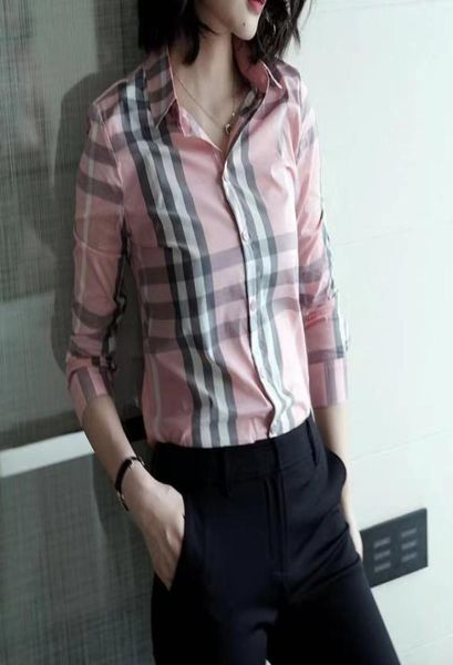 

plaid shirt women039s longsleeved fashion cotton shirt 2020spring new ladies design sense niche light familiar bottoming shirt4637865, White