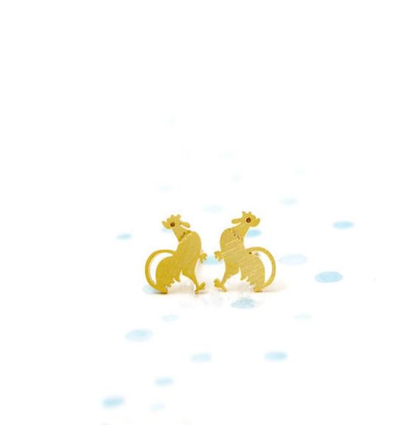 

whole zinc alloy rooster rose gold earrings men to women039s fashion jewelry magnetic earrings with christmas presents4276705, Golden;silver