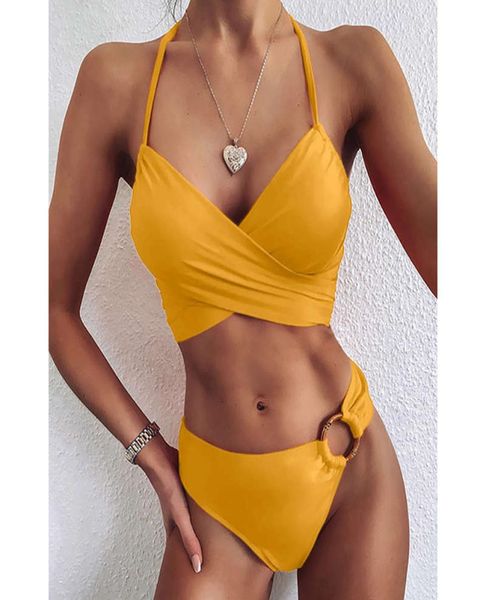 

12 colors two piece swimwear cheetah print solid colorblock laceup bikini set sleeveless womens summer swimsuit beachwear5421012, White;black