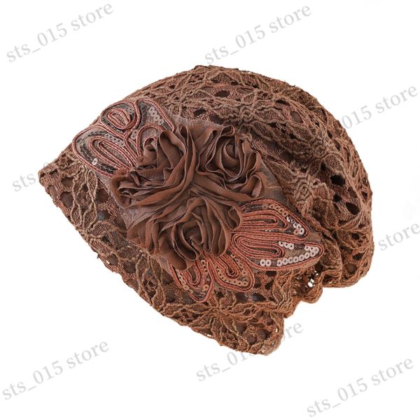 

beanie/skull caps women spring autumn beanie lady black lace unique hat girls new flowers skullcap ethnic style knitted cap wholesale drop s, Blue;gray