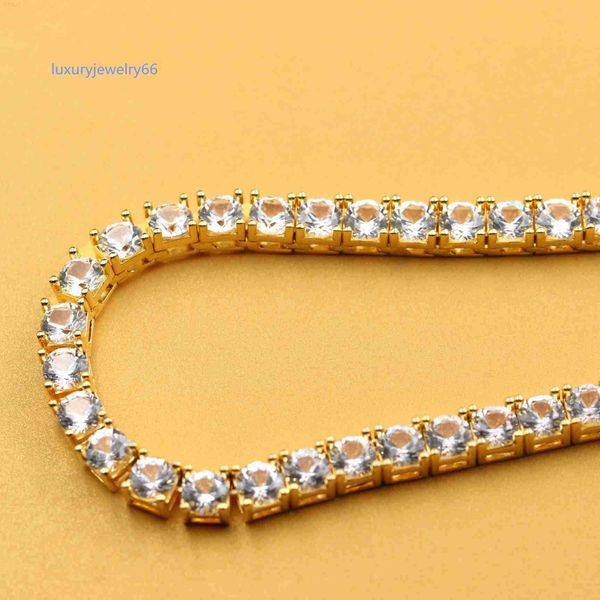 

5mm 18inch tennis with d vvs moissanite diamond jewelry hiphop chock link necklace, Silver
