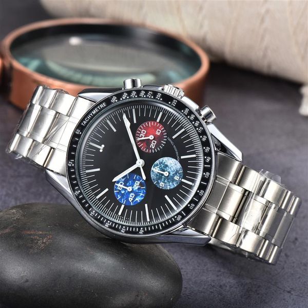 

omeg wrist watches for men 2022 new mens watches all dial work quartz watch luxury brand chronograph clock men fa280q, Slivery;golden