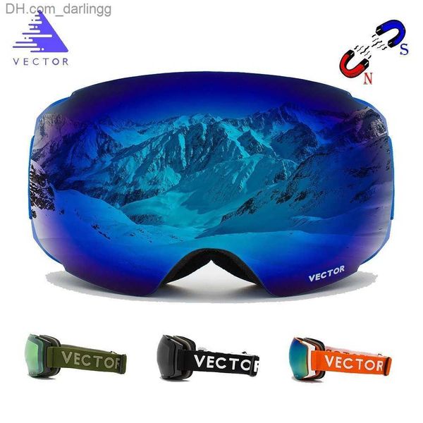 

ski goggles otg men ski snowboard goggles easy replaceable magnets in frame and lenses without taking off spherical anti-fog snow glasses q2