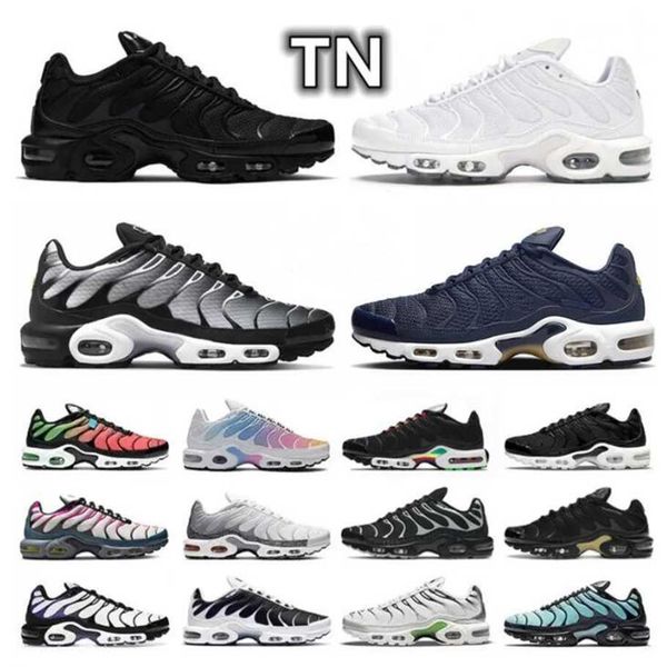 

maxairs tn plus running shoes men sneaker triple white worldwide fire ice oreo hyper sky bule rainbow smoke grey neon tns airs men women tra, Black