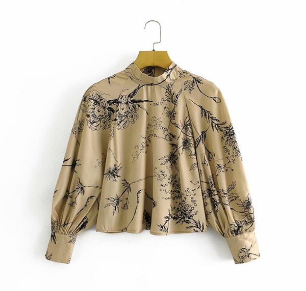 

new fashion women039s pullover blouse casual women clothing simple casual round neck back button printed shir6616774, White