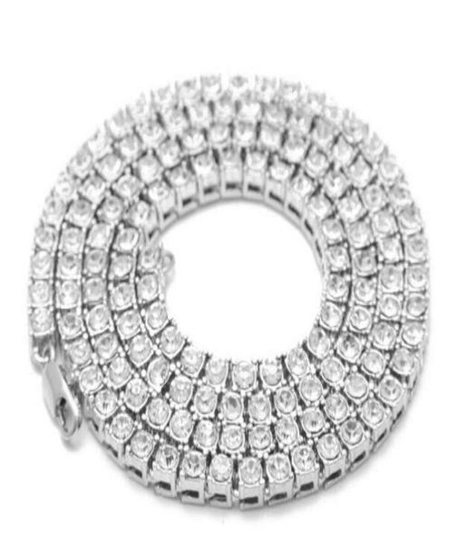 

men hip hop bling bling iced out tennis chain 1 row necklaces silvergold color men chain fashion jewelry7399047, Silver