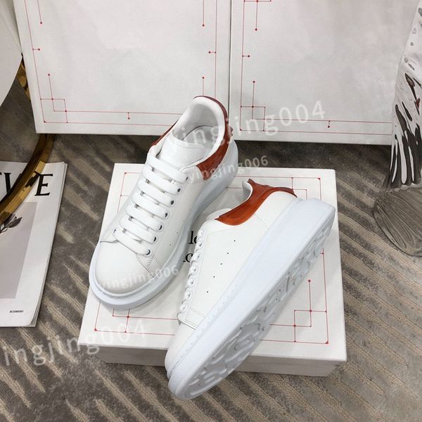 

2023 luxury designer men's and women's fashion casual shoes leather lacing platform sports shoes white blue men's women', Black