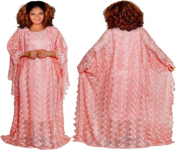 

md new african dresses for women dashiki clothes 2021 guipure lace loose dresses traditional robe africaine femme big size bubu8190699, Red