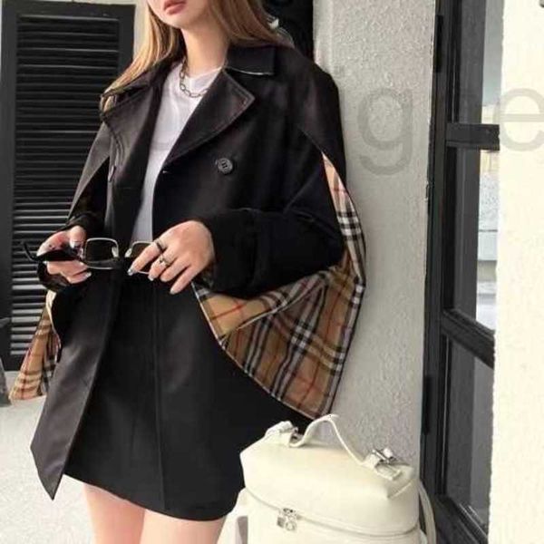 

women's jackets designer autumn new fashion british bat sleeve double breasted shawl short windbreaker coat 1cxj, Black;brown