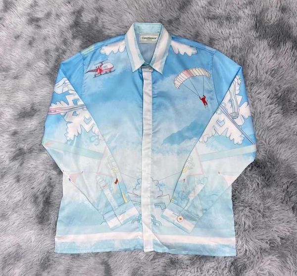 

a style snow mountain ski cable car club printed silk long sleeve shirt trend2927899, White;black