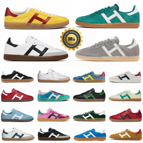 

designer bold platform casual shoes men women campus sneakers indoor suede low leather pink glow white gum trainers