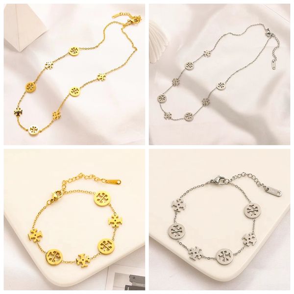 

luxury design 8 circle tb pendant necklace bracelet for women gift, Silver