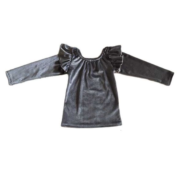 

clothing sets girls gray gold velvet long sleeve 230830, White