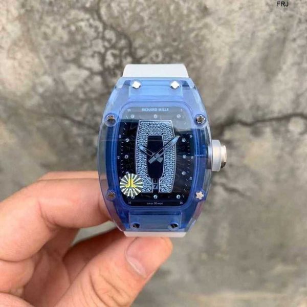 

designer richads mile watches business leisure rm0702 fullautomatic miller watch crystal tape fashion womens cr76, Slivery;black
